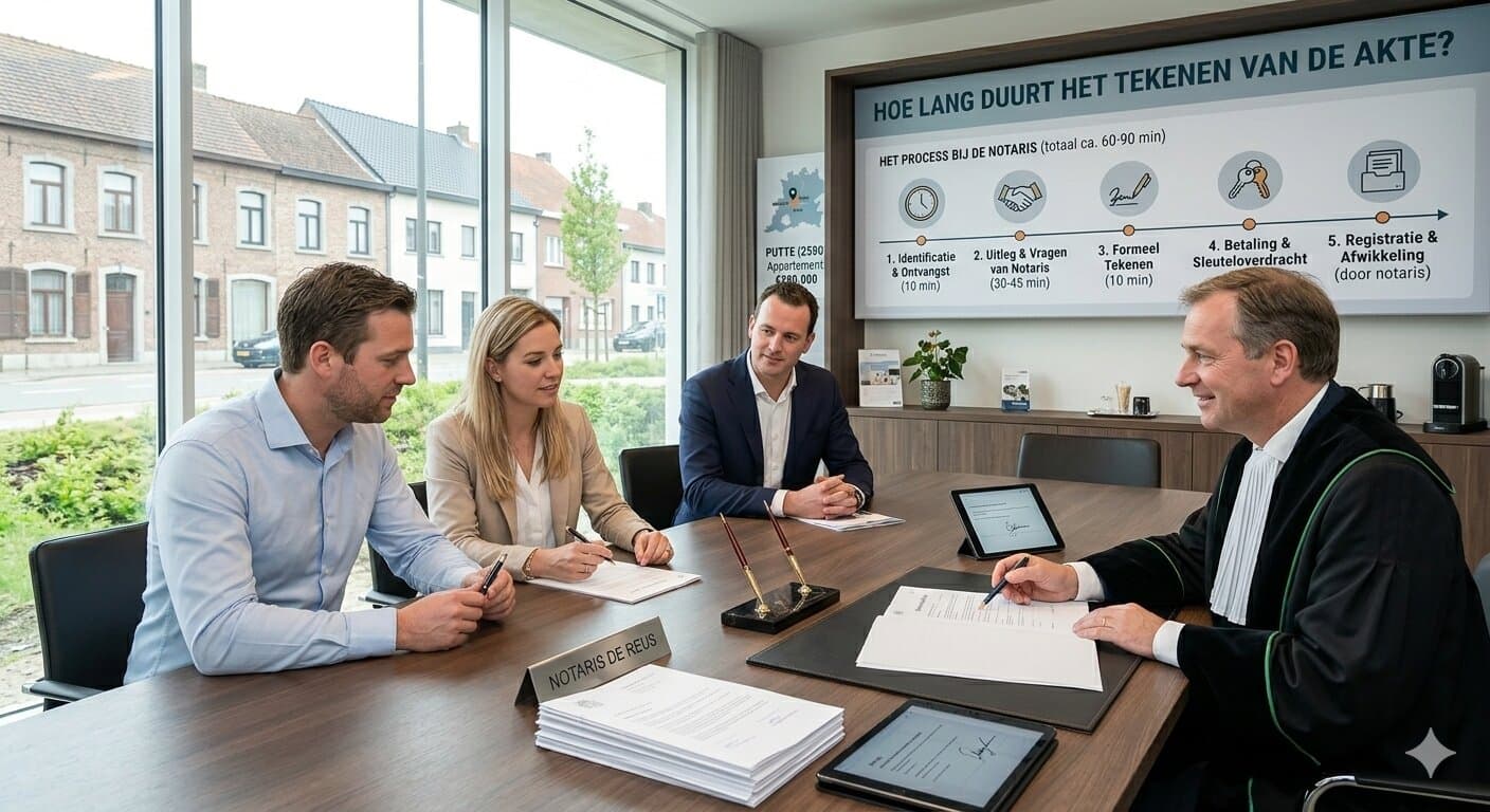 Hoe lang duurt akte tekenen bij de notaris?