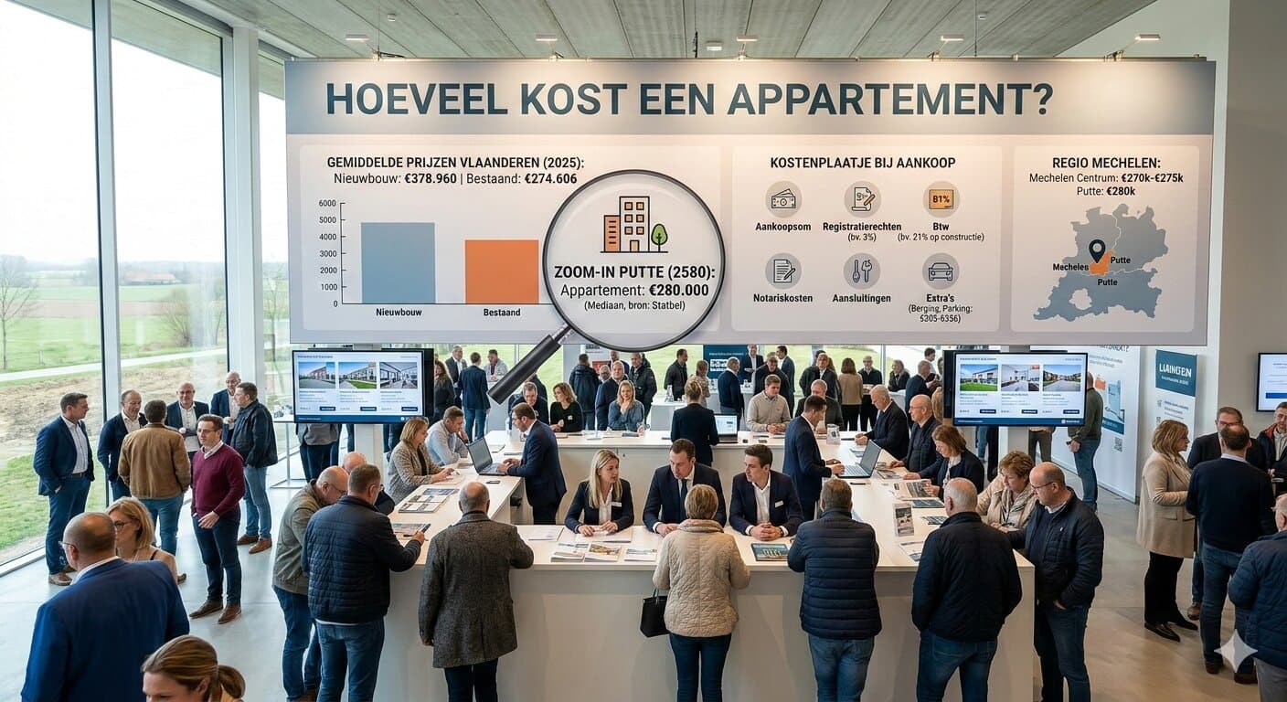 Hoeveel kost een appartement in België in 2025-2026?