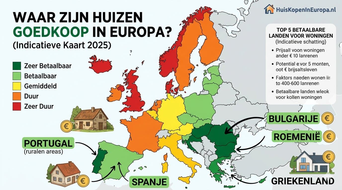 Waar zijn huizen goedkoop in Europa?