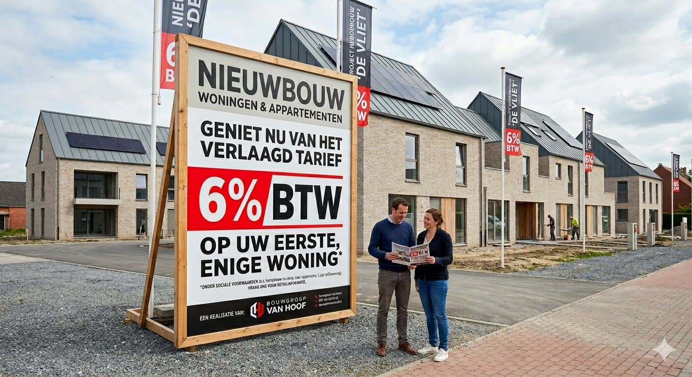 Nieuwbouw 6% btw: wanneer betaal je in België minder btw?